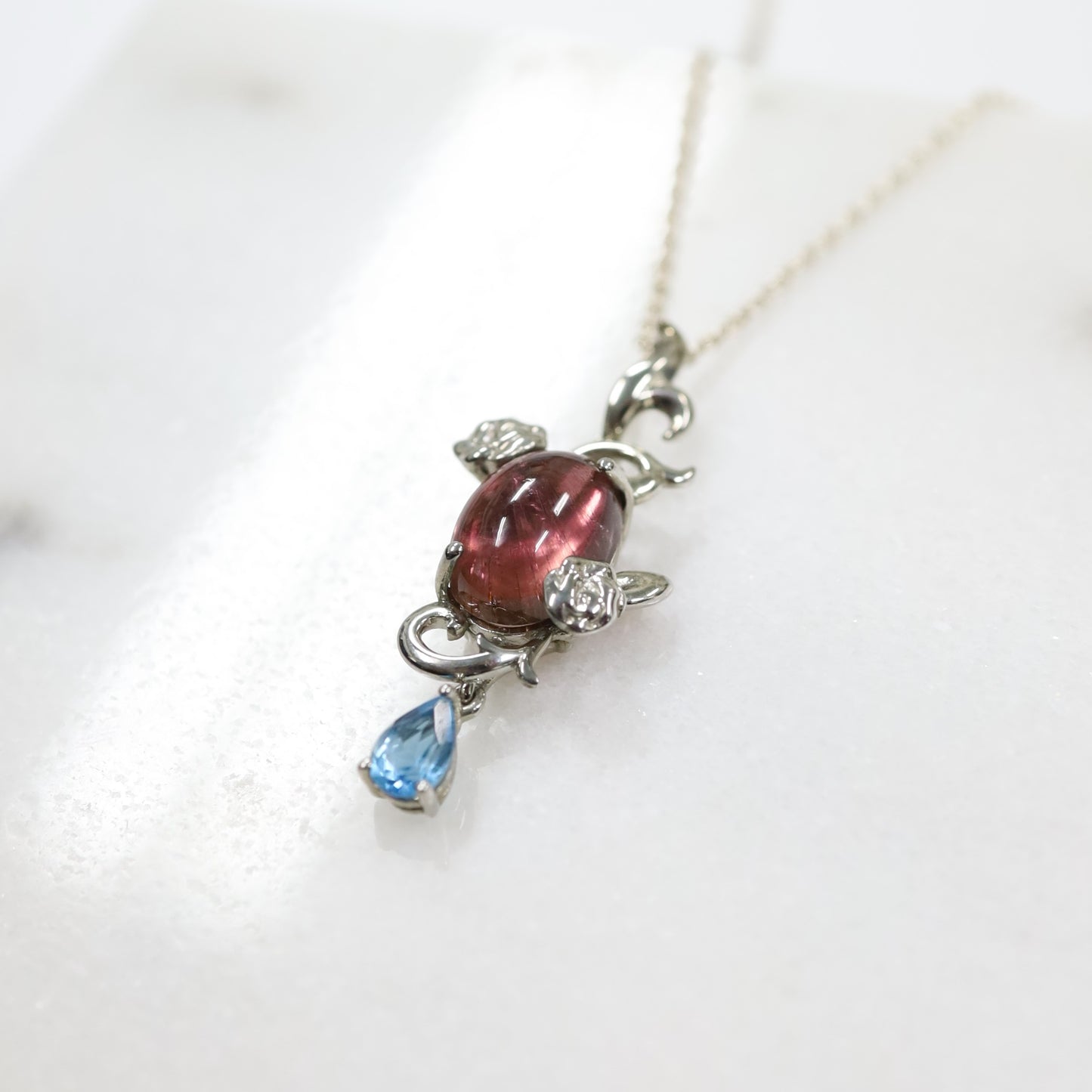 一角獣の薔薇 SV925ネックレス トルマリン