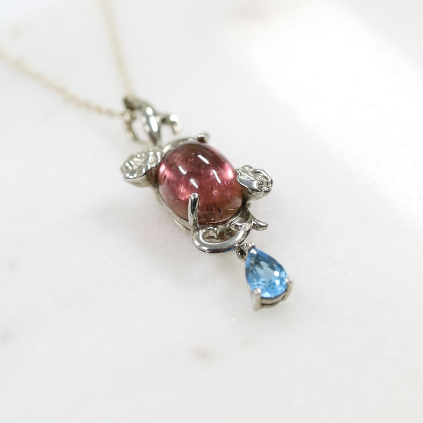 一角獣の薔薇 SV925ネックレス トルマリン