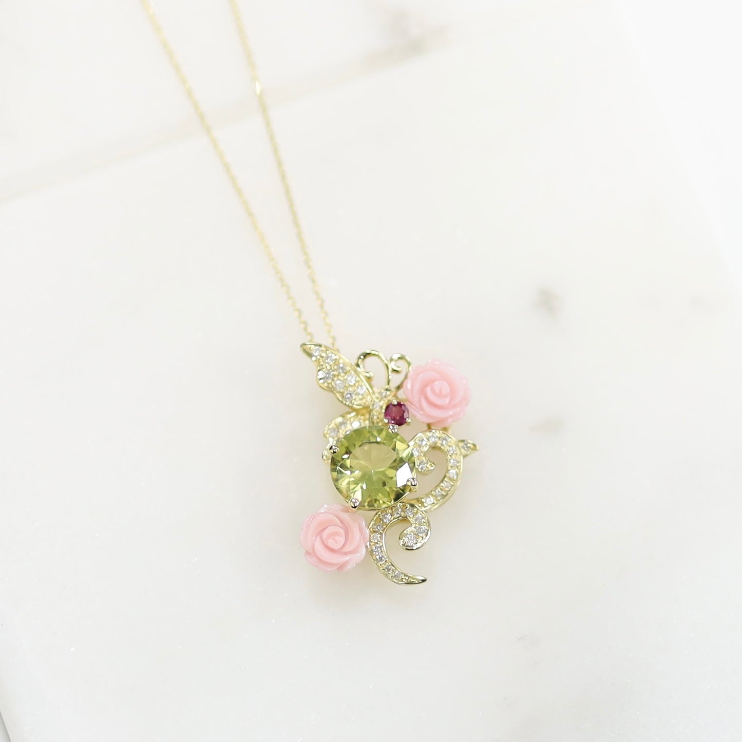 夢見心地 K18ネックレス レモンクォーツ