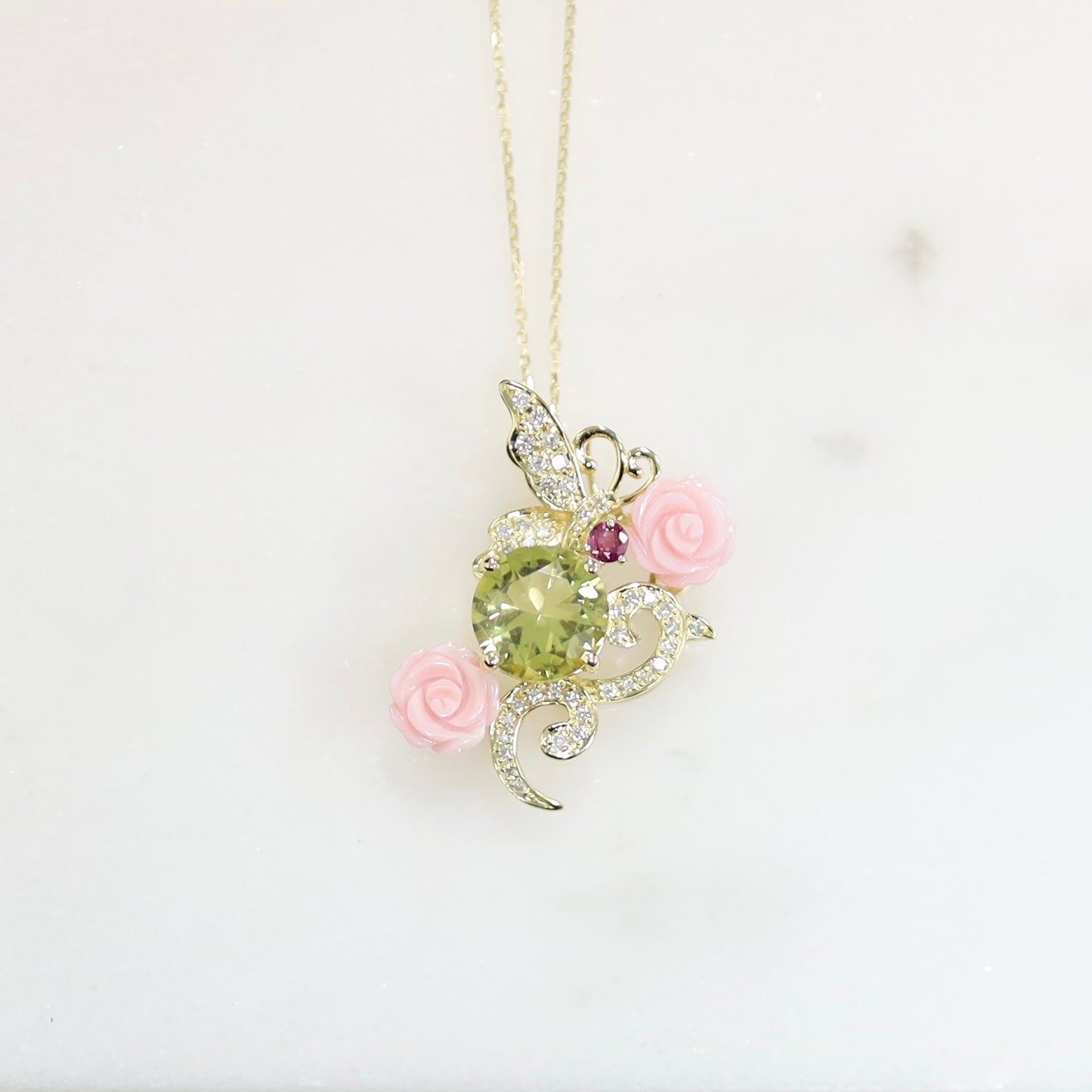 夢見心地 K18ネックレス レモンクォーツ